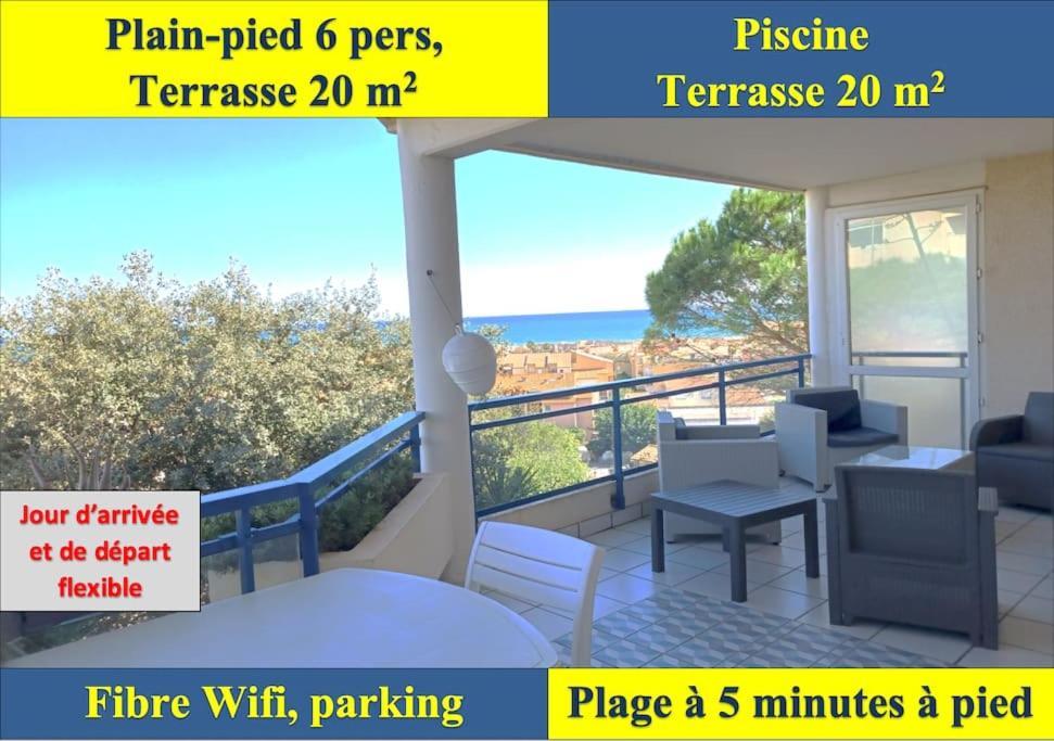 Plain-Pied, Terrasse, Piscine, Pleine Vue Mer, Plage A 6' A Pied, Parking, Wifi 弗勒里 外观 照片